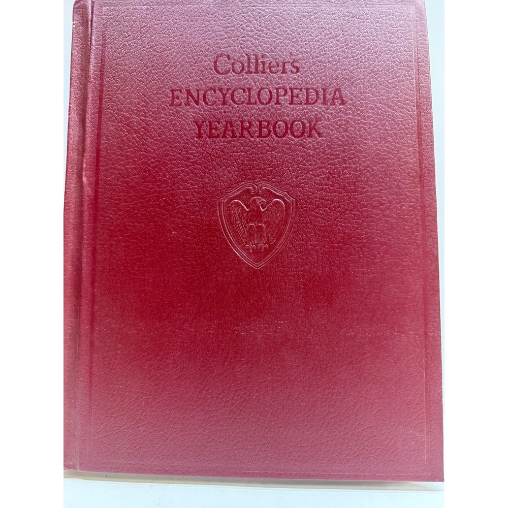 1962 Colliers Encyclopedia Yearbook Covering 1961 Vintage Hardcover Red Gold